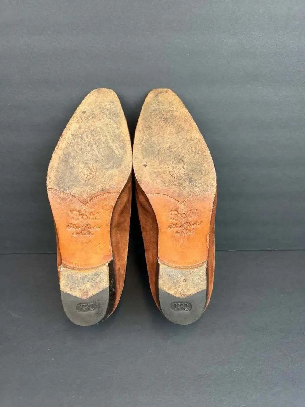 Botti Men Brown Suede and Exotic Skin Dress Shoes Size 10.5 D